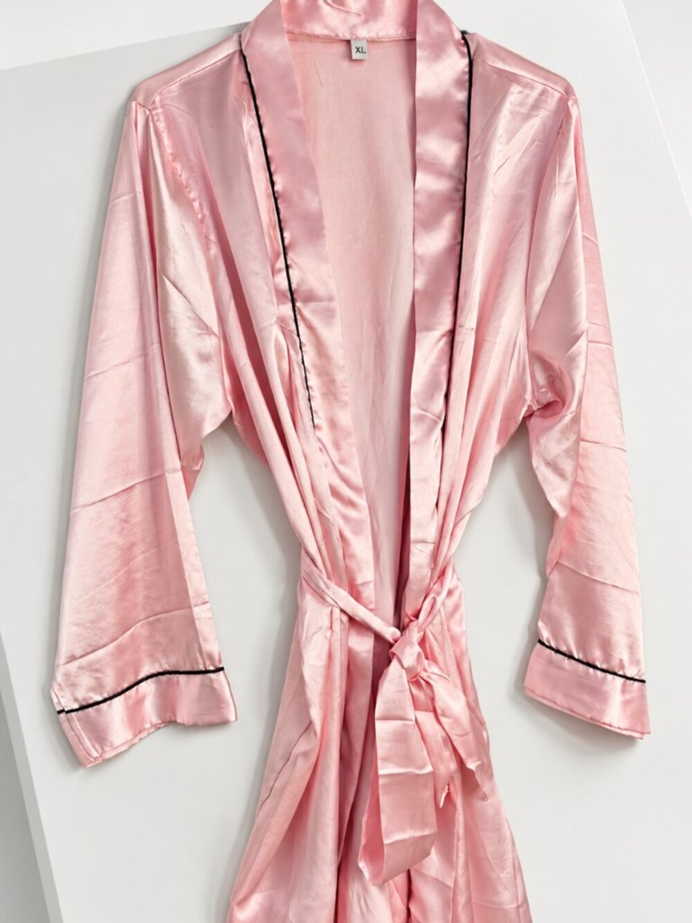 Blush Pink Satin Robe - Picture 2 of 4